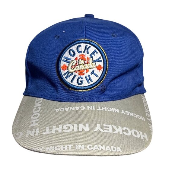 Budweiser Hat Hockey Night In Canada Snapback Cap Blue Gray Vintage - Picture 1 of 7